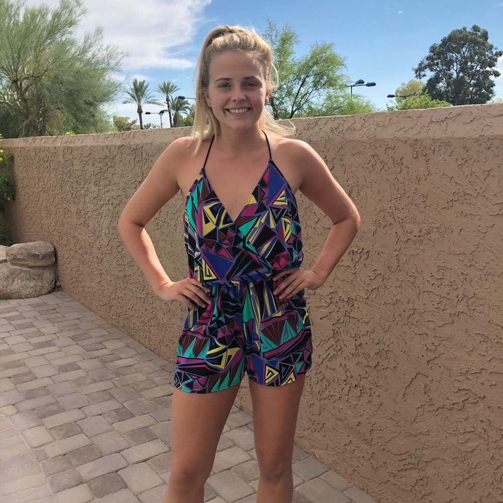 Geometric Patterned Romper, Small Size - image 1